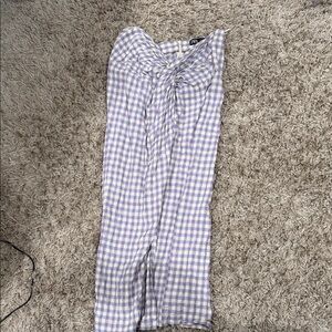 Checkered skirt with front slip